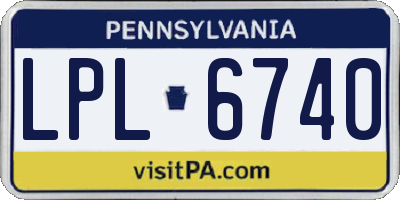 PA license plate LPL6740