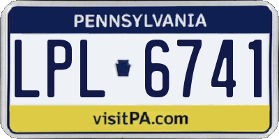 PA license plate LPL6741