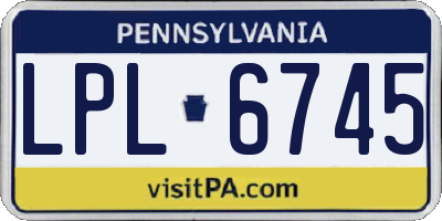 PA license plate LPL6745
