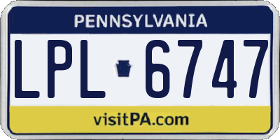 PA license plate LPL6747