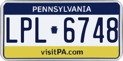 PA license plate LPL6748