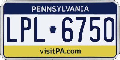 PA license plate LPL6750