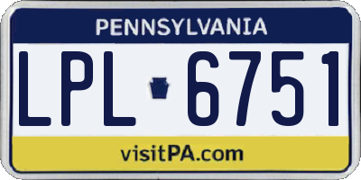 PA license plate LPL6751