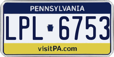 PA license plate LPL6753
