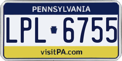 PA license plate LPL6755
