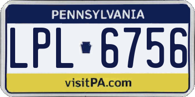 PA license plate LPL6756