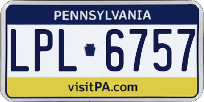 PA license plate LPL6757