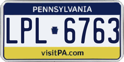 PA license plate LPL6763