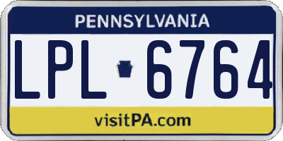 PA license plate LPL6764