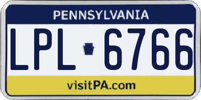PA license plate LPL6766