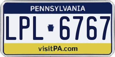 PA license plate LPL6767