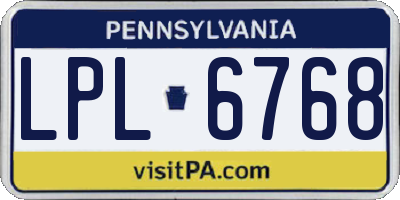PA license plate LPL6768