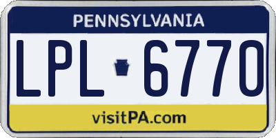 PA license plate LPL6770