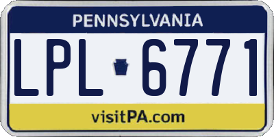 PA license plate LPL6771