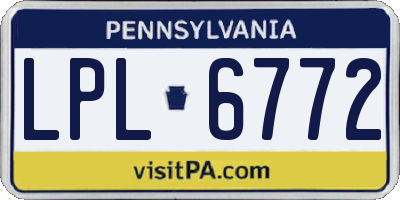PA license plate LPL6772
