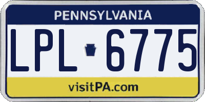 PA license plate LPL6775