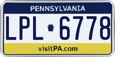 PA license plate LPL6778