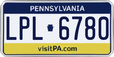 PA license plate LPL6780