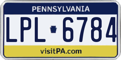 PA license plate LPL6784