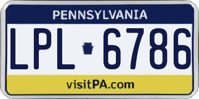 PA license plate LPL6786