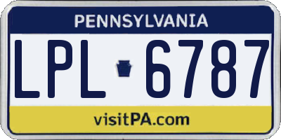 PA license plate LPL6787
