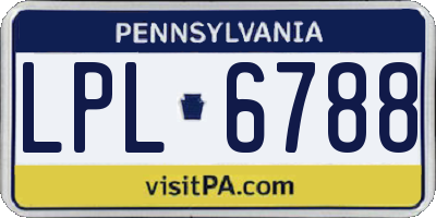 PA license plate LPL6788