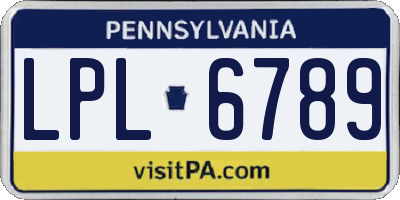 PA license plate LPL6789
