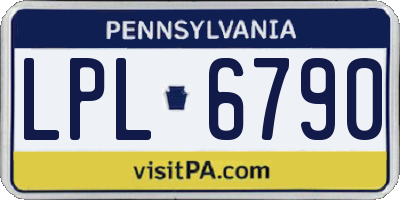 PA license plate LPL6790