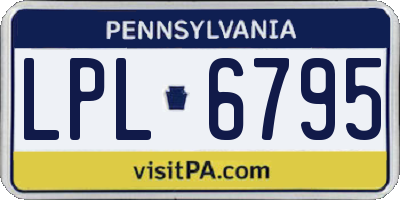 PA license plate LPL6795