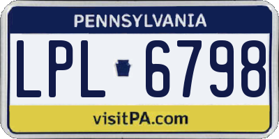 PA license plate LPL6798