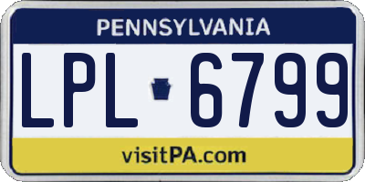 PA license plate LPL6799