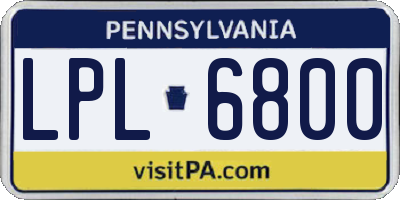 PA license plate LPL6800