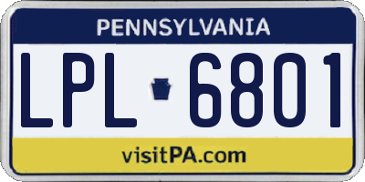 PA license plate LPL6801