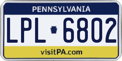 PA license plate LPL6802