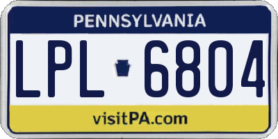 PA license plate LPL6804