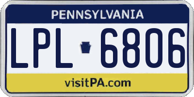 PA license plate LPL6806