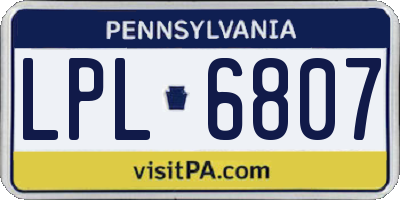 PA license plate LPL6807