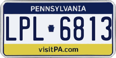PA license plate LPL6813