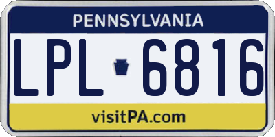 PA license plate LPL6816