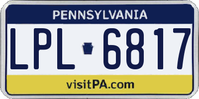 PA license plate LPL6817