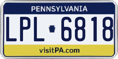 PA license plate LPL6818