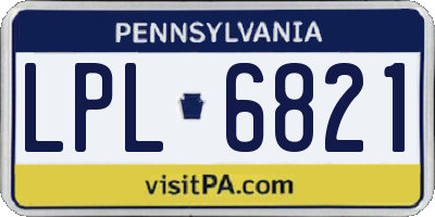 PA license plate LPL6821