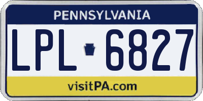 PA license plate LPL6827