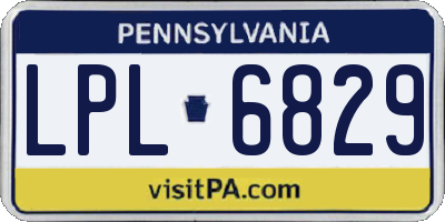 PA license plate LPL6829