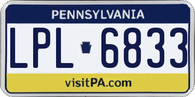 PA license plate LPL6833