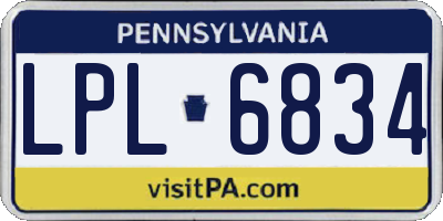 PA license plate LPL6834