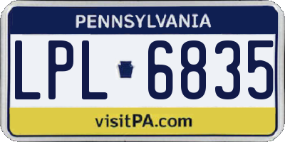 PA license plate LPL6835