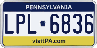 PA license plate LPL6836