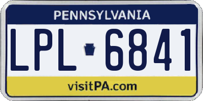 PA license plate LPL6841