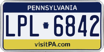 PA license plate LPL6842